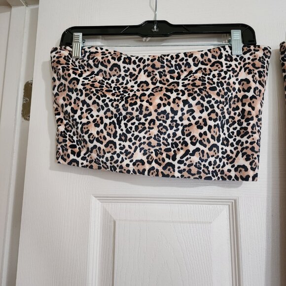 Victoria Secret Leopard Print Velour Set Top-L Pants-XL NWT - Picture 3 of 8